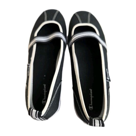 Champion Mary Jane Sneaker Flats Black White Canvas Sporty Womens Size 9.5 Y2K - Picture 4 of 11